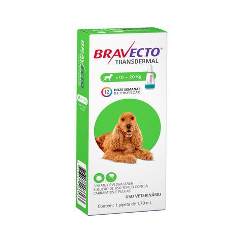Imagem de Antipulgas e Carrapatos MSD Bravecto Transdermal para Cães de 10 a 20 Kg