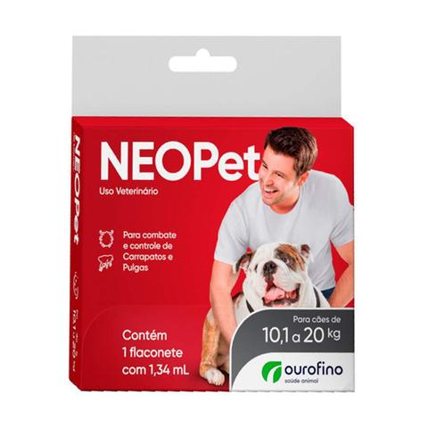 Imagem de Antipulgas e Carrapatos Neopet Ourofino para Cães 10,1Kg a 20Kg - 1 unidade