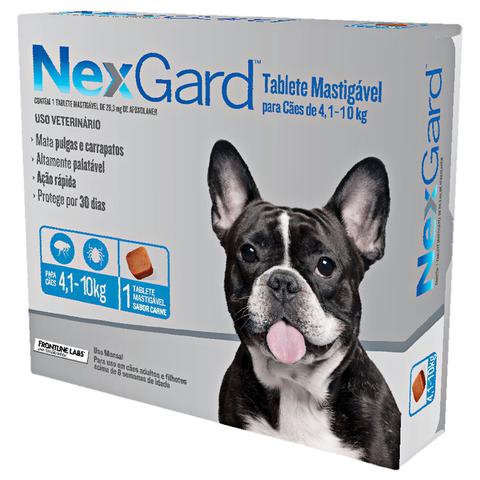 Imagem de Antipulgas e Carrapatos NexGard para Cães de 4,1 a 10 Kg com 1 Comprimido