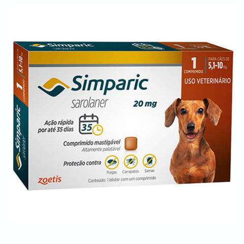 Imagem de Simparic Antipulgas E Carrapatos Cães 5,1 A 10kg