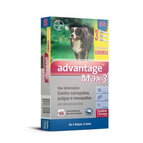 Imagem de Antipulgas e Carrapatos Advantage Max3 4mL Cães acima de 25Kg 03 Bisnagas