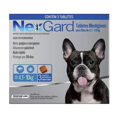 Imagem de Nexgard Antipulgas e Carrapatos para Cães de 4 a 10kg COM 3 UNIDADES