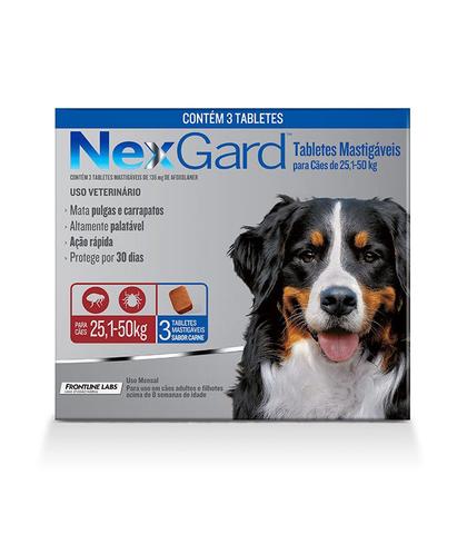Imagem de Antipulgas E Carrapatos Nexgard Merial Para Cães De 25,1 A 50kg 3 Tabletes