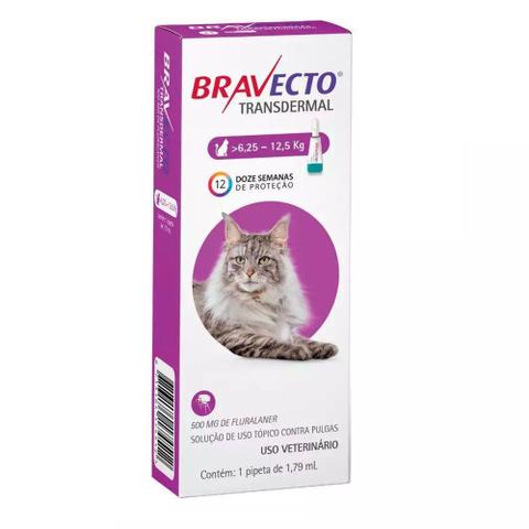 Imagem de Antipulgas e Carrapatos Bravecto Transdermal para Gatos de 6,25 a 12,5kg - Msd