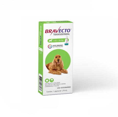 Imagem de Antipulgas e Carrapatos MSD Bravecto para Cães de 10 a 20 Kg - 500 mg