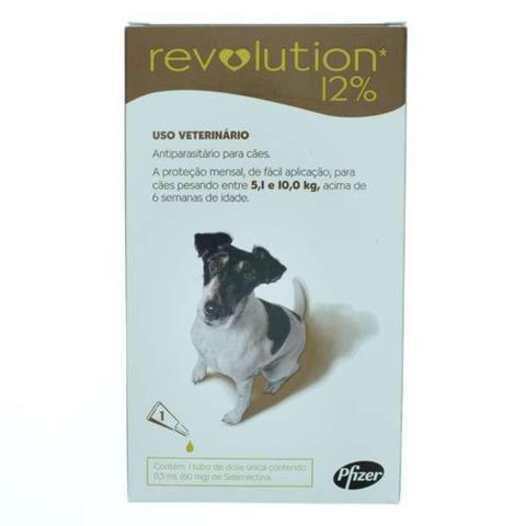 Imagem de Antipulgas e Carrapatos Revolution 12% 0,50 ml - Cães 5,1 a 10 Kg - Zoetis