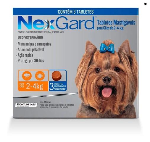 Imagem de Nexgard Antipulgas E Carrapatos Cães 2 A 4kg C/3 Comprimidos