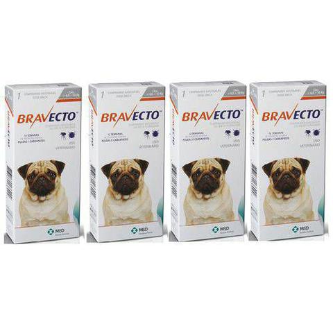 Imagem de Combo Bravecto Antipulgas E Carrapatos Para Cães De 4,5 - 10kg - 4 unidades