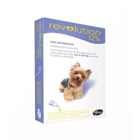 Imagem de Antipulgas e Carrapatos Zoetis Revolution 12% Para Cães de 2,6 a 5 kg