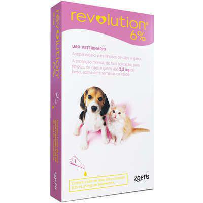 Imagem de Antipulgas e Carrapatos Zoetis Revolution 6% Para Cães E Gatos Filhotes Até 2,5 kg