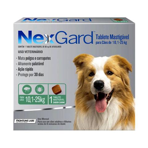 Imagem de Antipulgas e Carrapatos NexGard para Cães de 10,1-25kg