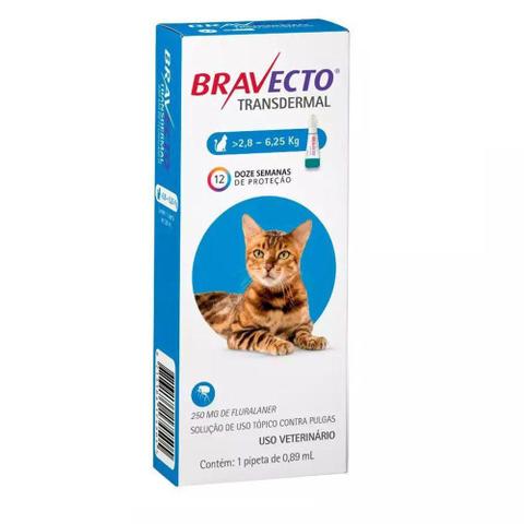 Imagem de Antipulgas e Carrapatos Bravecto Transdermal para Gatos de 2,8 a 6,25kg - Msd