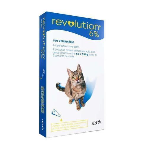 Imagem de Antipulgas e carrapatos revolution c/01 - 06% - 0,75ml (gatos 2,6 a 7,5 kg)