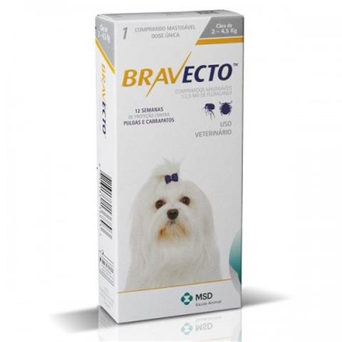 Imagem de Bravecto Antipulgas E Carrapatos Para Cães De 2 A 4,5kg