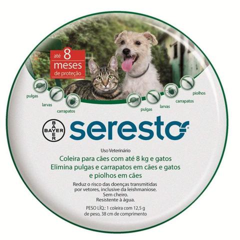 Imagem de Coleira Antipulgas Carrapatos Seresto Cães E Gatos Até 8kg