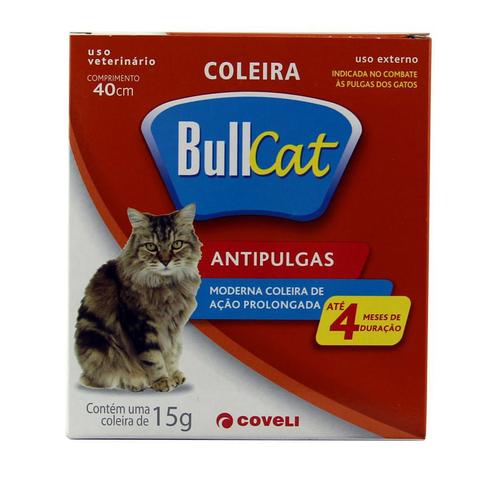 Imagem de Coleira Bullcat Antipulgas e Carrapatos p/ Gatos 40cm Coveli