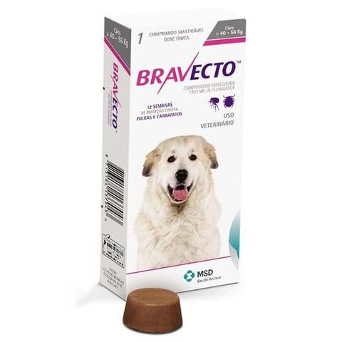 Imagem de Antipulgas e Carrapatos MSD Bravecto para Cães de 40 a 56 Kg - 1400 mg