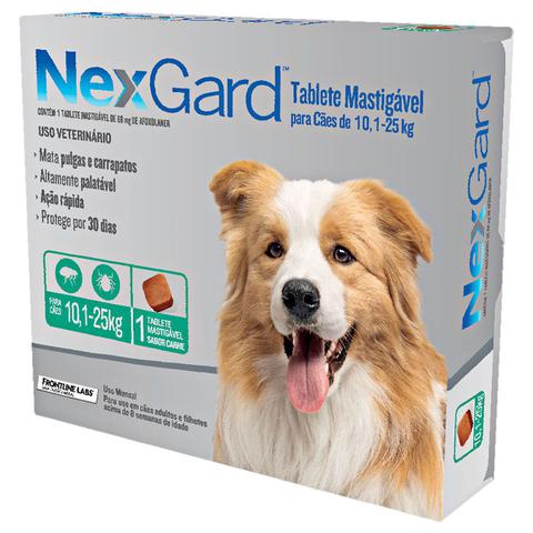 Imagem de Antipulgas e Carrapatos NexGard para Cães de 10,1 a 25 Kg com 1 Comprimido