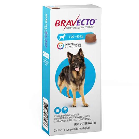 Imagem de Bravecto Cães 20 A 40kg - Antipulgas e Carrapatos