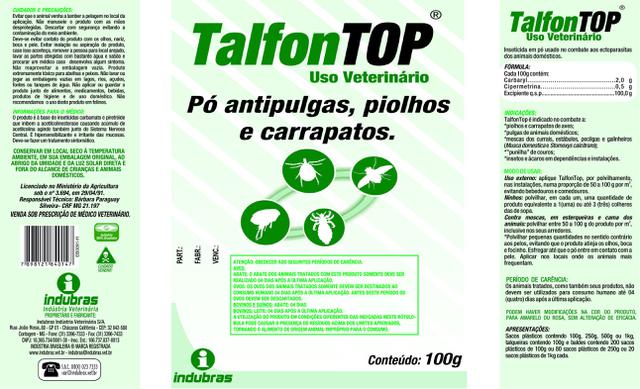 Imagem de Talfon Top 100gr Indubras Pó Antipulgas e Carrapatos