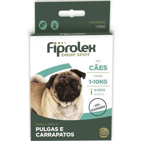 Imagem de Antipulgas e Carrapatos Fiprolex Cães até 10Kg 0,67mL 1 Pipeta