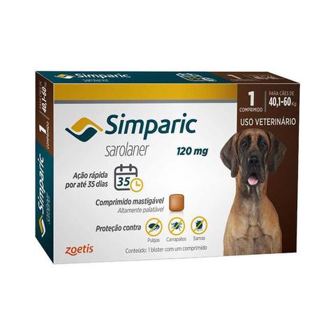 Imagem de Simparic Antipulgas E Carrapatos Caes 40,1 A 60kg C/3 Comprimidos