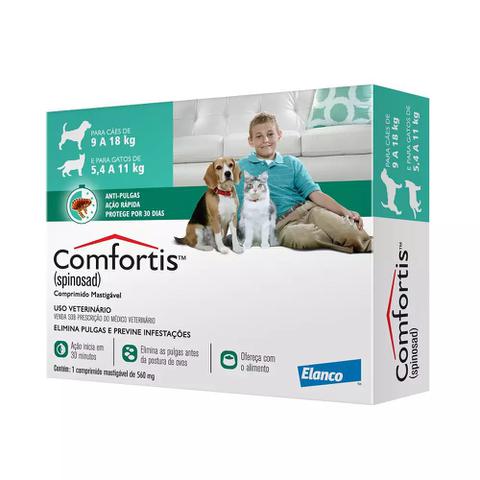 Imagem de Antipulgas e Carrapatos Comfortis 560 mg para Cães de 9 a 18kg e Gatos de 5,5 a 11 Kg
