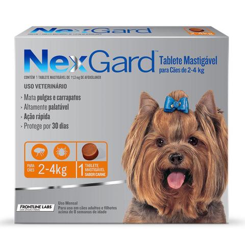 Imagem de Antipulgas E Carrapatos Nexgard Merial Para Cães De 2 A 4kg 3 Tabletes