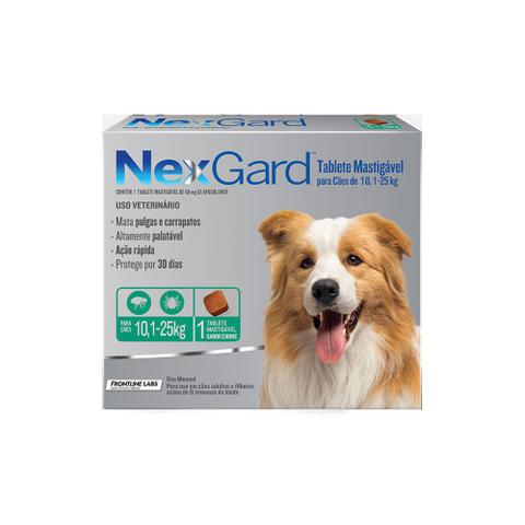 Imagem de Antipulgas e Carrapatos NexGard para Cães de 10,1 a 25 Kg com 1 Comprimido