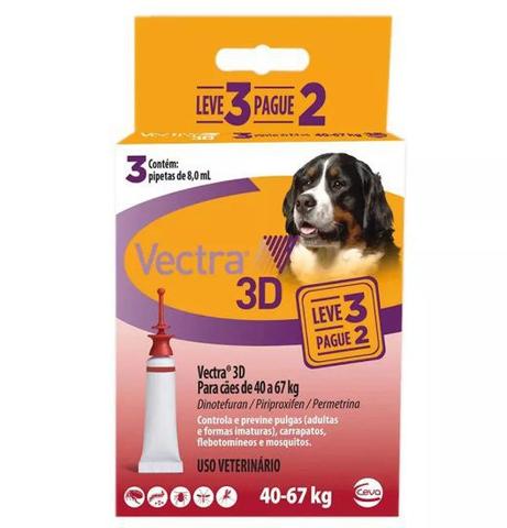 Imagem de Antipulgas e Carrapatos Ceva Vectra 3D para Cães de 40 a 67 Kg 8 mL 3 Pipetas